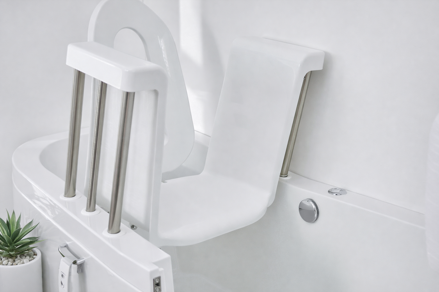 Easy Rider walk-in bath with rise and fall bath lift and back rest