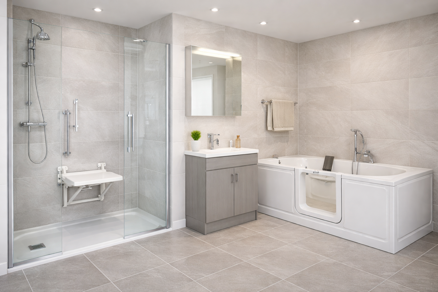 full mobility bathroom conversion