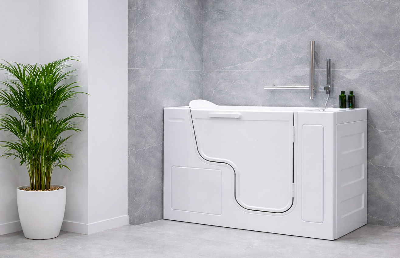 Tranquility compact walk-in mobility bath with seat