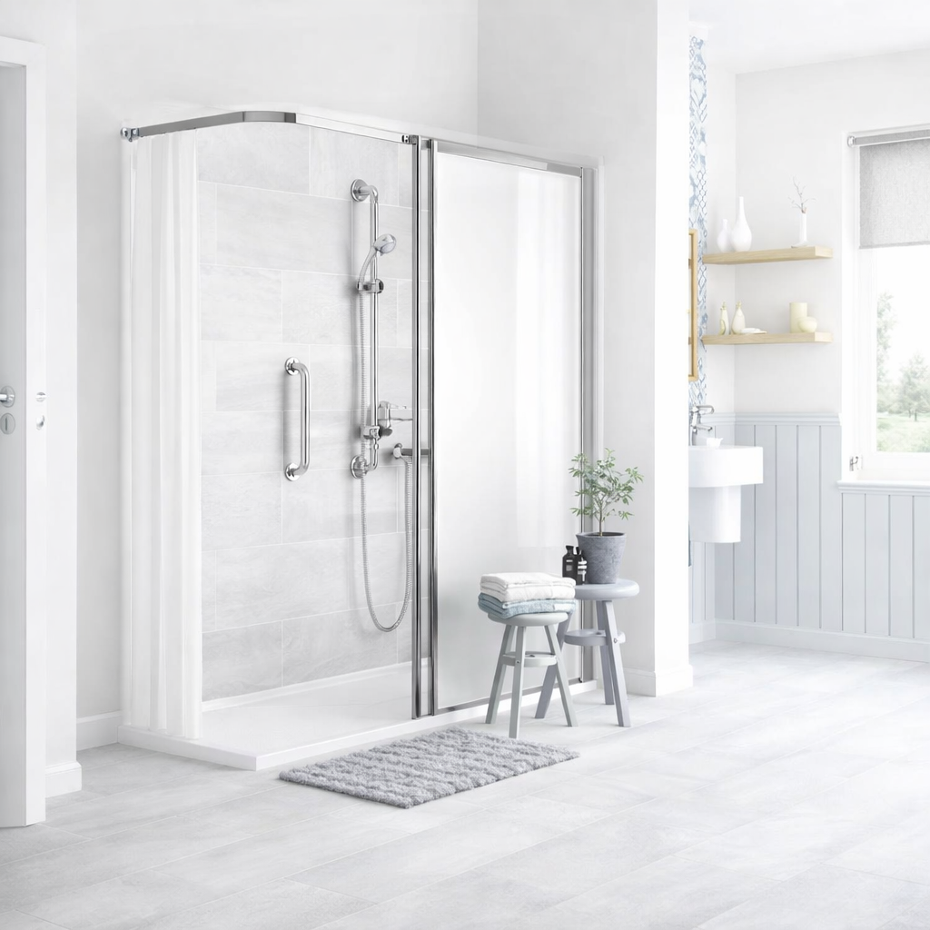 braddan shower tray for anti-slip showering, mobility bathing