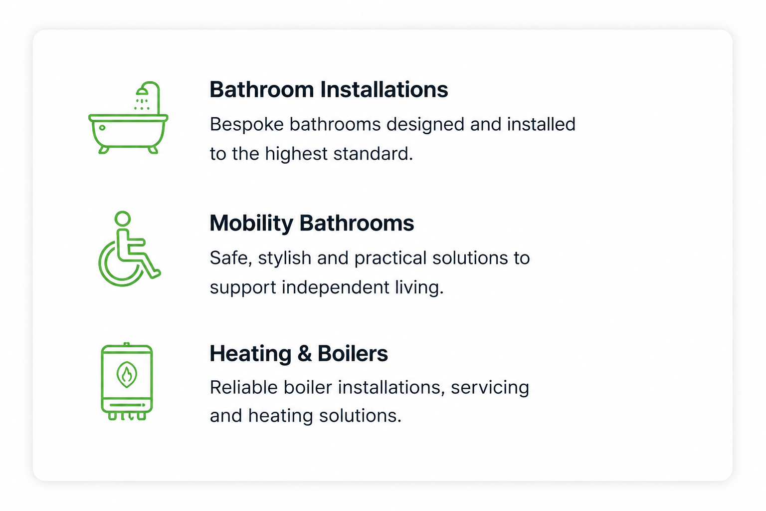 bathroom and heating installations