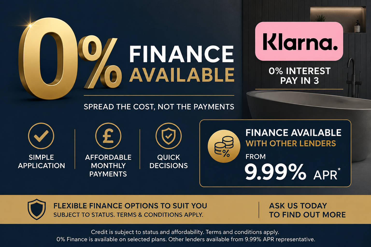 0% bathroom finance