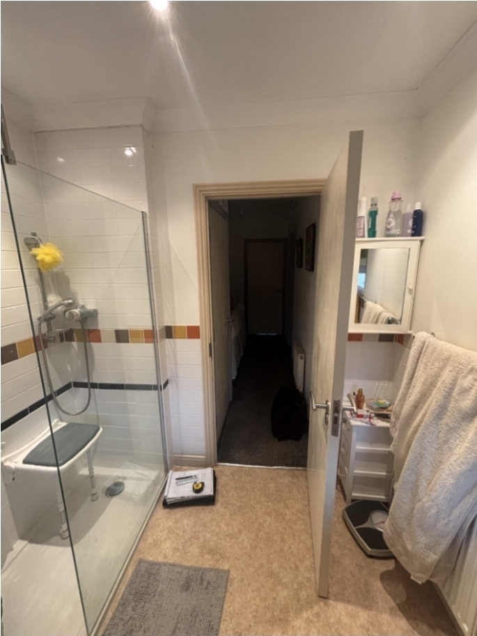 Rose's bathroom in Mapperley before the walk-in bath installation